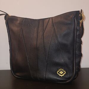 Oryany Black Leather Bag Purse Suade Sides Shoulder Bag New Nwt Women's Style